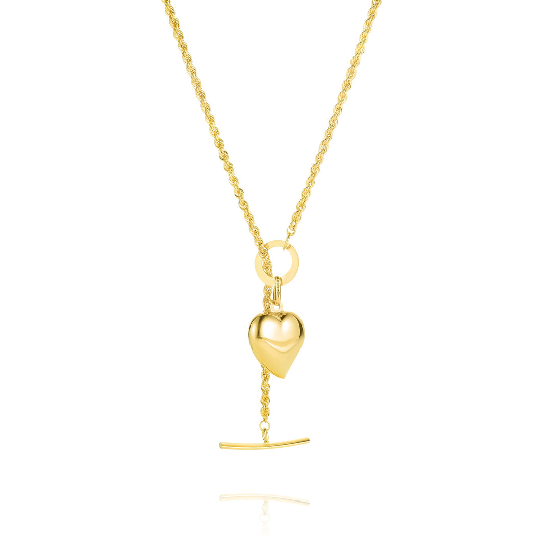 18K Real Gold Heart Necklace