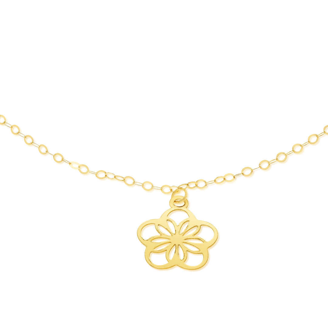 18K Real Gold Fine Flower Bracelet