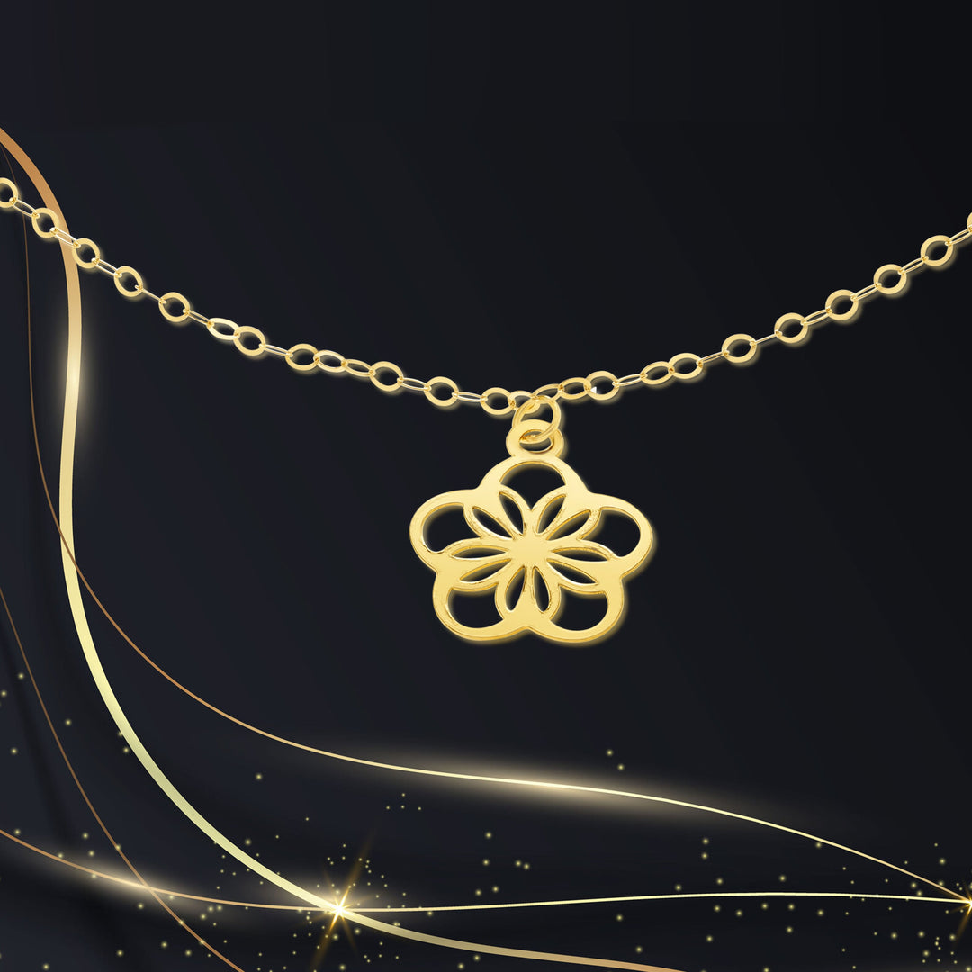 18K Real Gold Fine Flower Bracelet