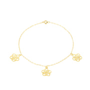 18K Real Gold Fine Flower Bracelet