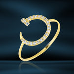 Load image into Gallery viewer, 18K Real Gold Nail Stone Ring
