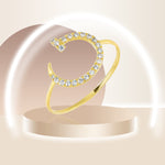 Load image into Gallery viewer, 18K Real Gold Nail Stone Ring
