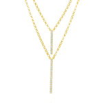 Load image into Gallery viewer, 18K Real Gold 2 Layer Stone Necklace
