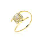 Load image into Gallery viewer, 18K Real Gold Square Stone Ring
