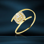 Load image into Gallery viewer, 18K Real Gold Square Stone Ring
