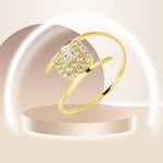 Load image into Gallery viewer, 18K Real Gold Square Stone Ring
