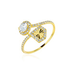 Load image into Gallery viewer, 18K Real Gold Stone Ring
