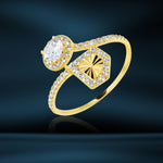 Load image into Gallery viewer, 18K Real Gold Stone Ring
