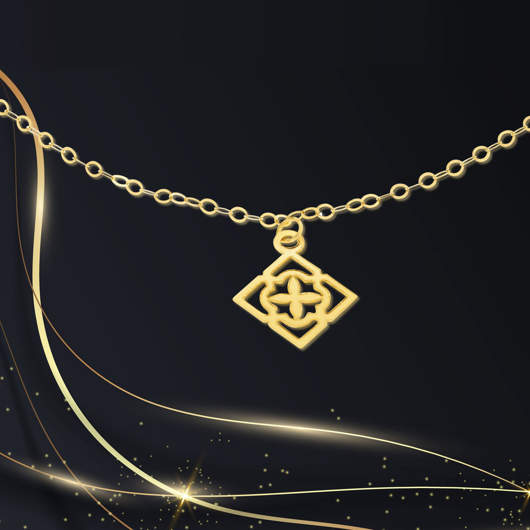 18K Real Gold Fine Square Bracelet