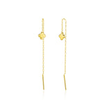 Load image into Gallery viewer, 18K Real Gold Hanging Flower Earrings
