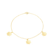18K Real Gold Fine Flower Bracelet