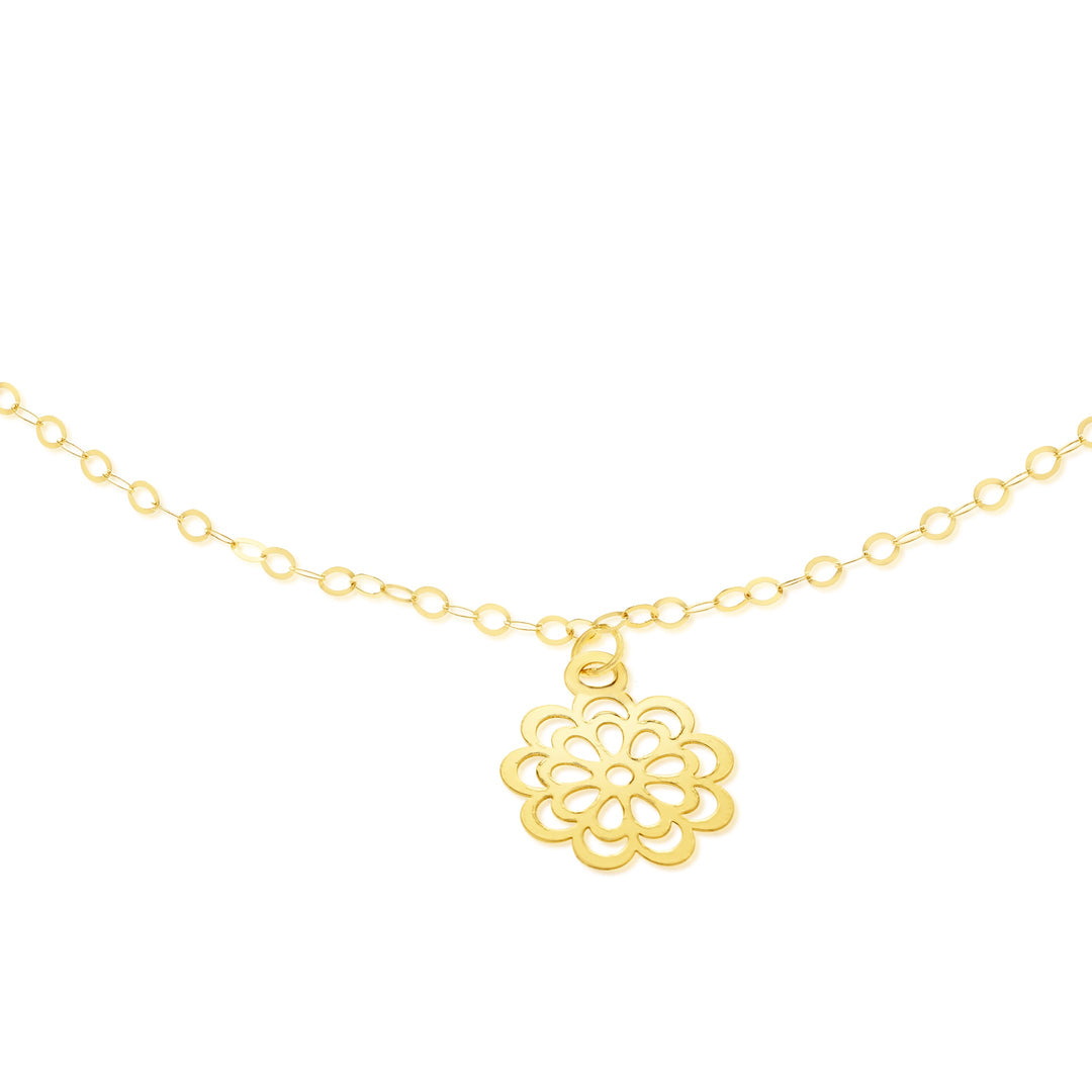 18K Real Gold Fine Flower Bracelet