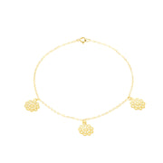 18K Real Gold Fine Flower Bracelet