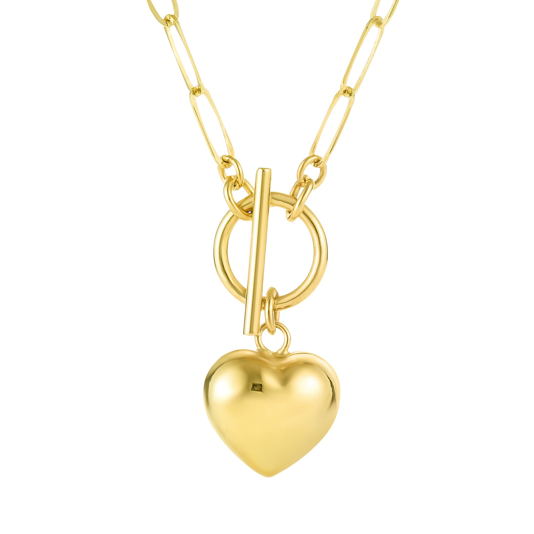18K Real Gold Elegant Heart Necklace