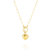 18K Real Gold Elegant Heart Necklace