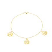 18K Real Gold Fine Flower Bracelet