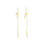Load image into Gallery viewer, 18K Real Gold Hanging Dolphin Earrings