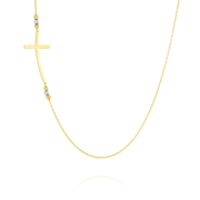 18K Real Gold Cross Seed Necklace