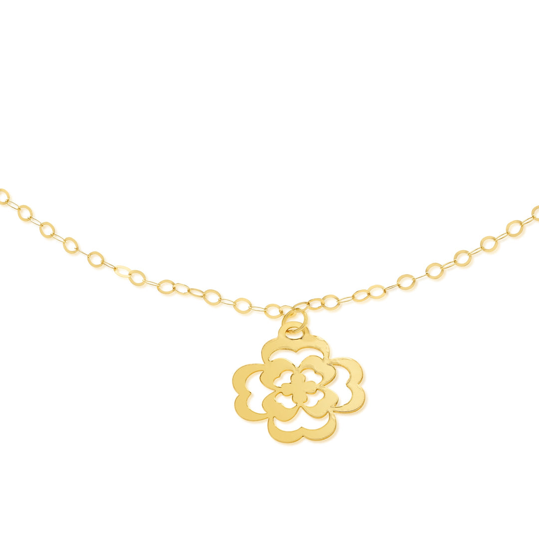 18K Real Gold Fine Flower Bracelet