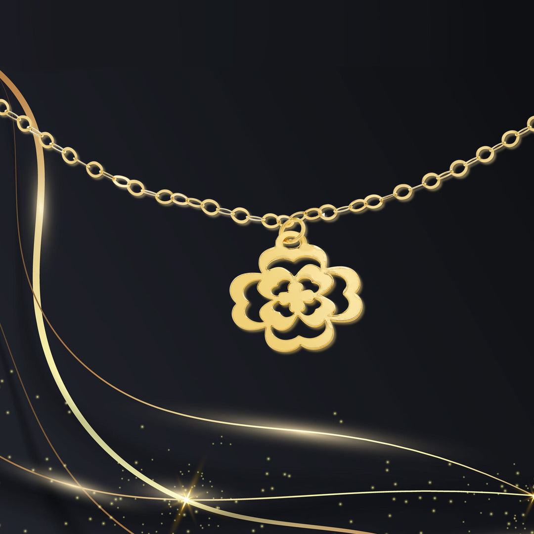 18K Real Gold Fine Flower Bracelet