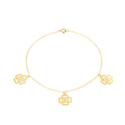 18K Real Gold Fine Flower Bracelet