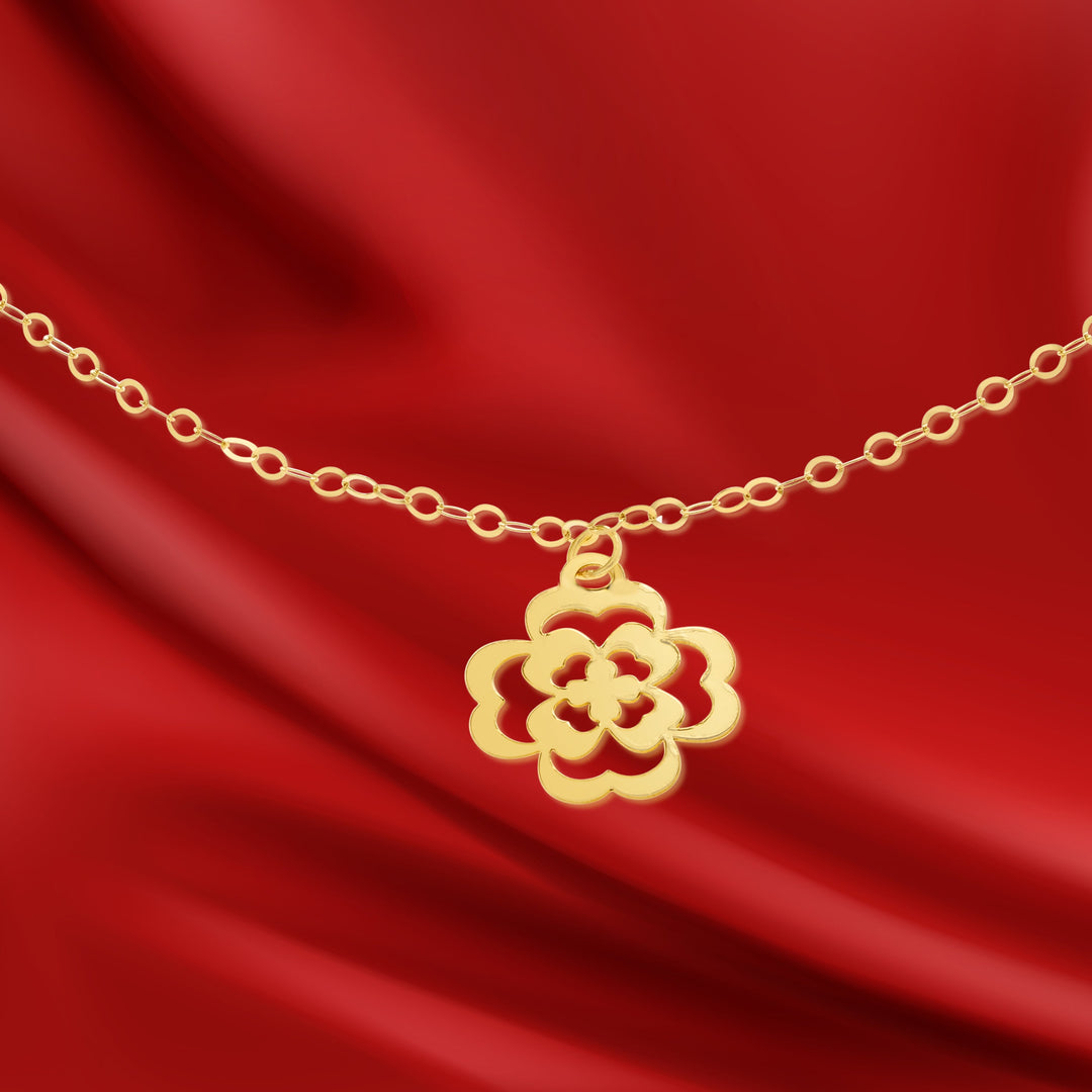 18K Real Gold Fine Flower Bracelet