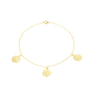 18K Real Gold Fine Flower Bracelet