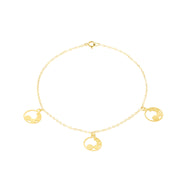 18K Real Gold Fine Round Bracelet