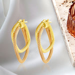 Load image into Gallery viewer, 18K Real Gold 2 Color Square Earrings