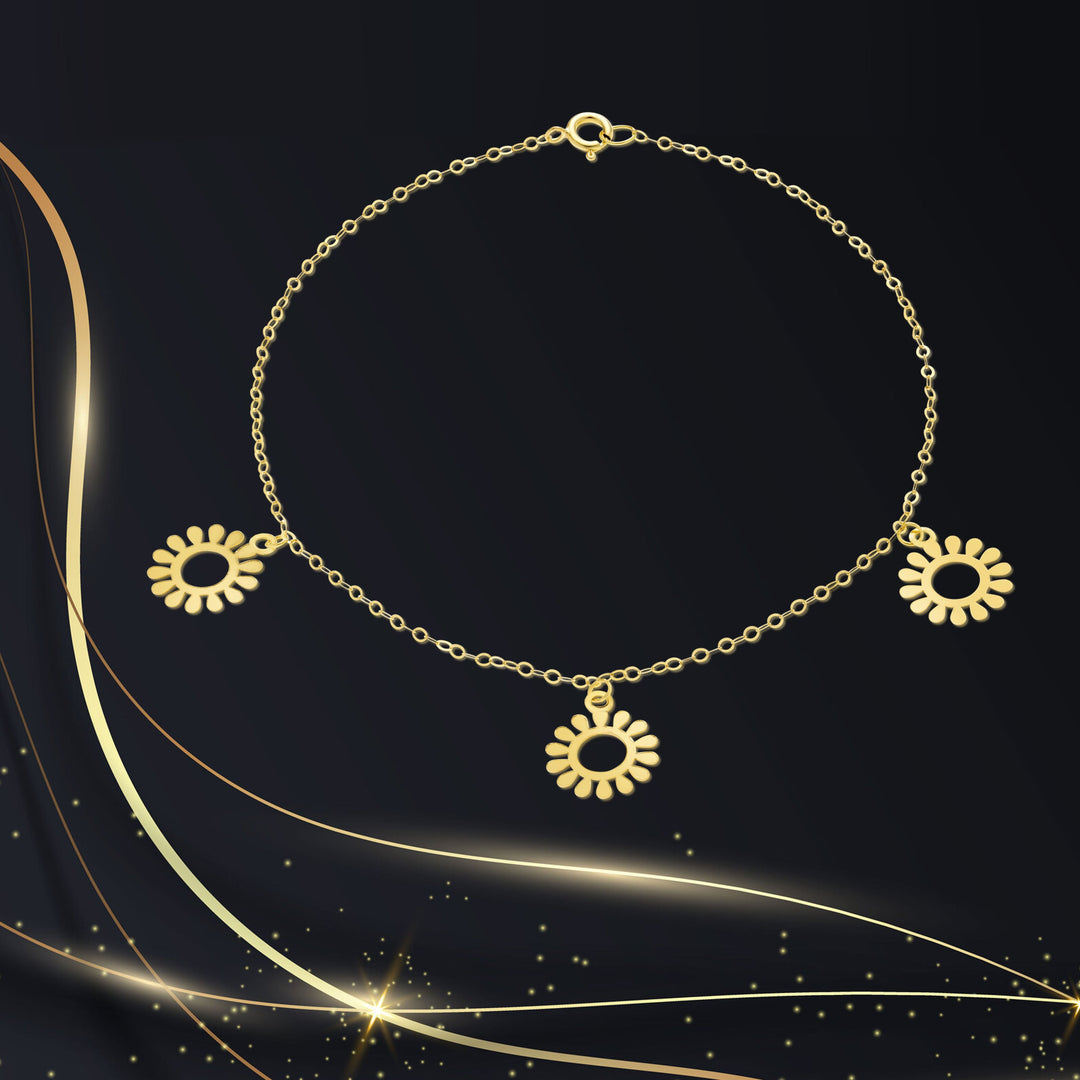 18K Real Gold Fine Round Bracelet