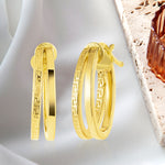 Load image into Gallery viewer, 18K Real Gold Double Round Loop Earrings