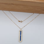 Load image into Gallery viewer, 18K Real Gold Blue Stone Necklace
