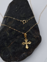 Load image into Gallery viewer, 18K Real Gold Cross Necklace
