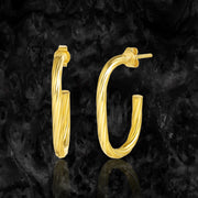 18K Real Gold Hook Earrings