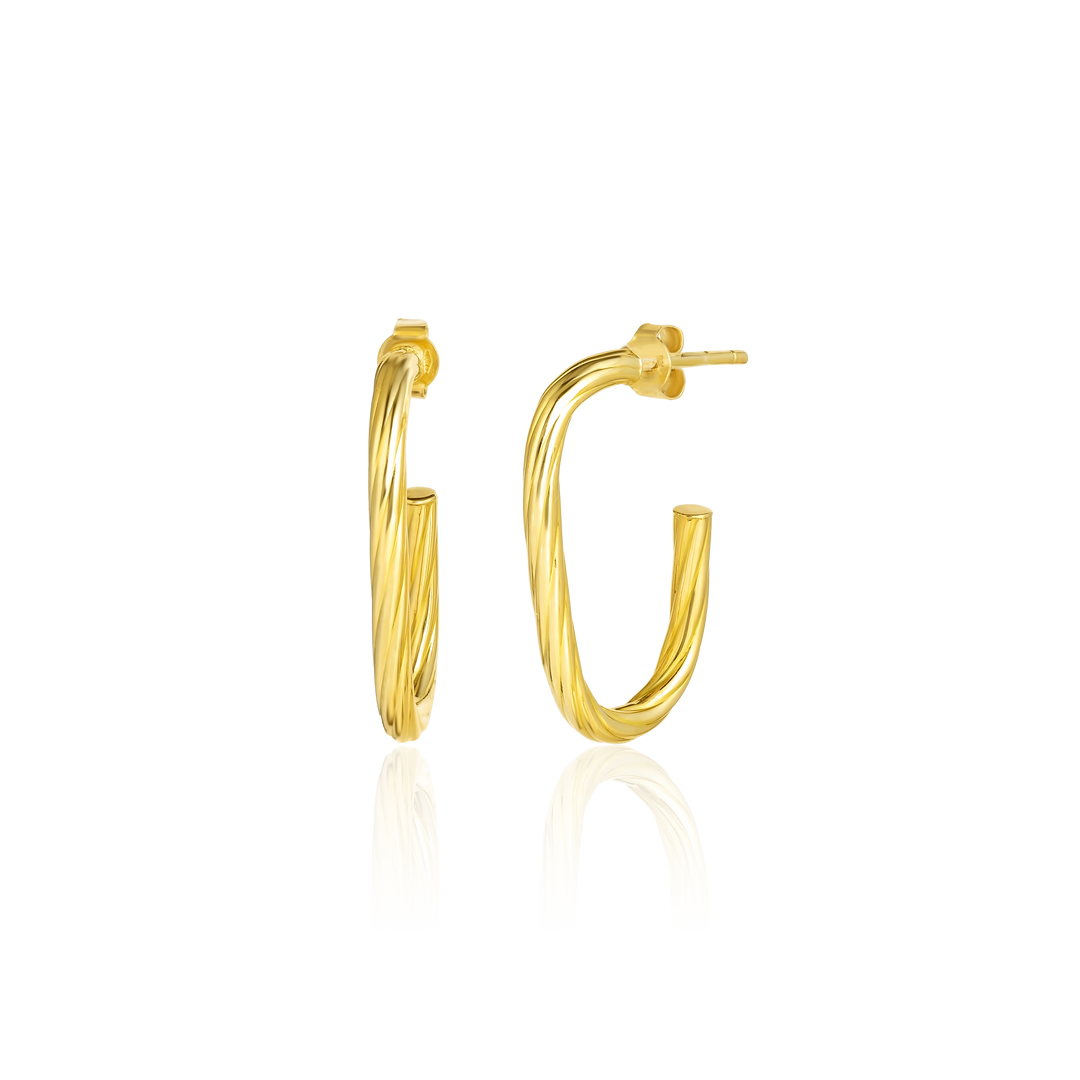 18K Real Gold Hook Earrings