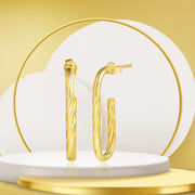 18K Real Gold Hook Earrings