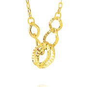 18K Real Gold Elegant Linked Necklace