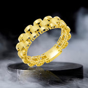 18K Real Gold Elegant Round Ring