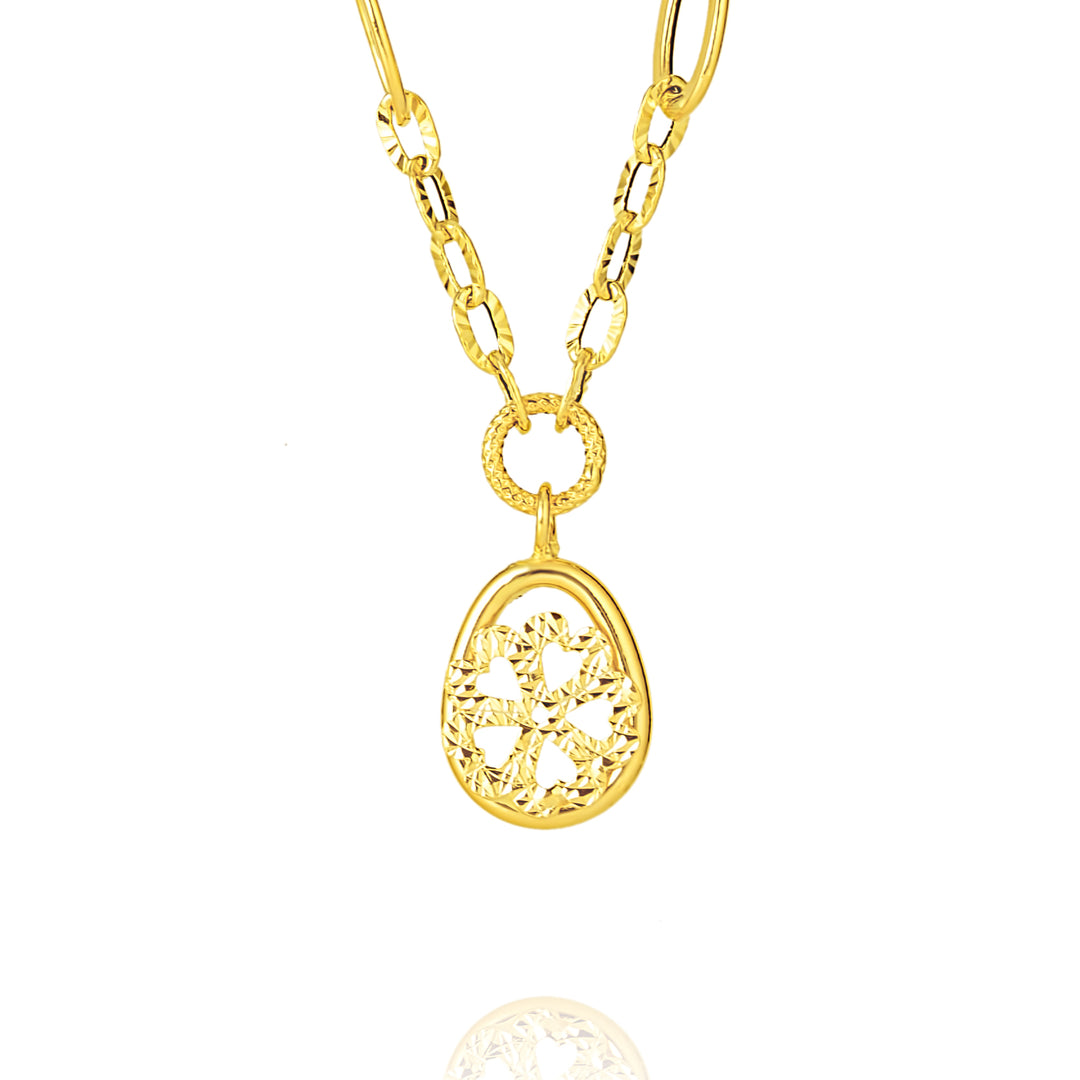 18K Real Gold Elegant Linked Necklace
