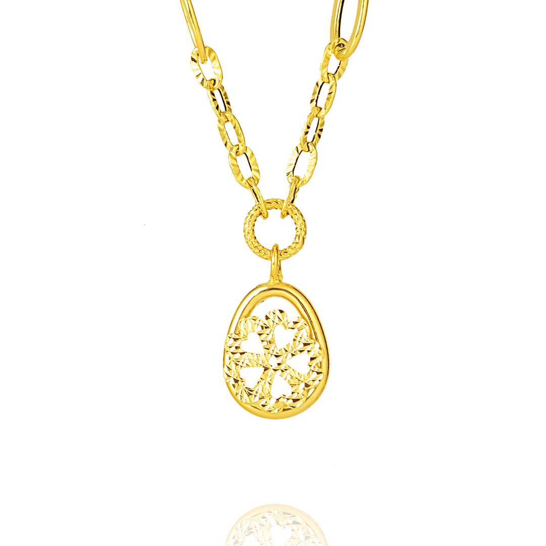 18K Real Gold Elegant Linked Necklace