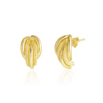 Load image into Gallery viewer, 18K Real Gold Twisted Curved Earrings