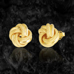 Load image into Gallery viewer, 18K Real Gold Twisted Knot Earrings
