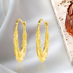 Load image into Gallery viewer, 18K Real Gold Oval Earrings