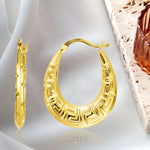 Load image into Gallery viewer, 18K Real Gold Oval Earrings