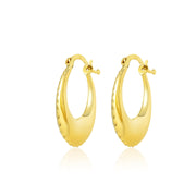 18K Real Gold Round Loop Earring Set