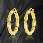 Load image into Gallery viewer, 18K Real Gold Round Twisted Loop Earring Set
