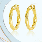 Load image into Gallery viewer, 18K Real Gold Round Twisted Loop Earring Set
