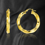 Load image into Gallery viewer, 18K Real Gold Round Twisted Loop Earring Set
