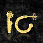 Load image into Gallery viewer, 18K Real Gold Twisted Hook Earrings