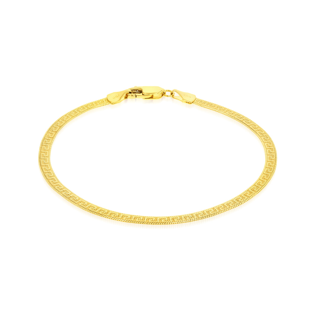 18K Real Gold Flat Bracelet